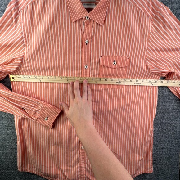 Tommy Bahama Button Up Shirt Men’s Striped Orange White Island Modern Fit XL - Picture 5 of 10